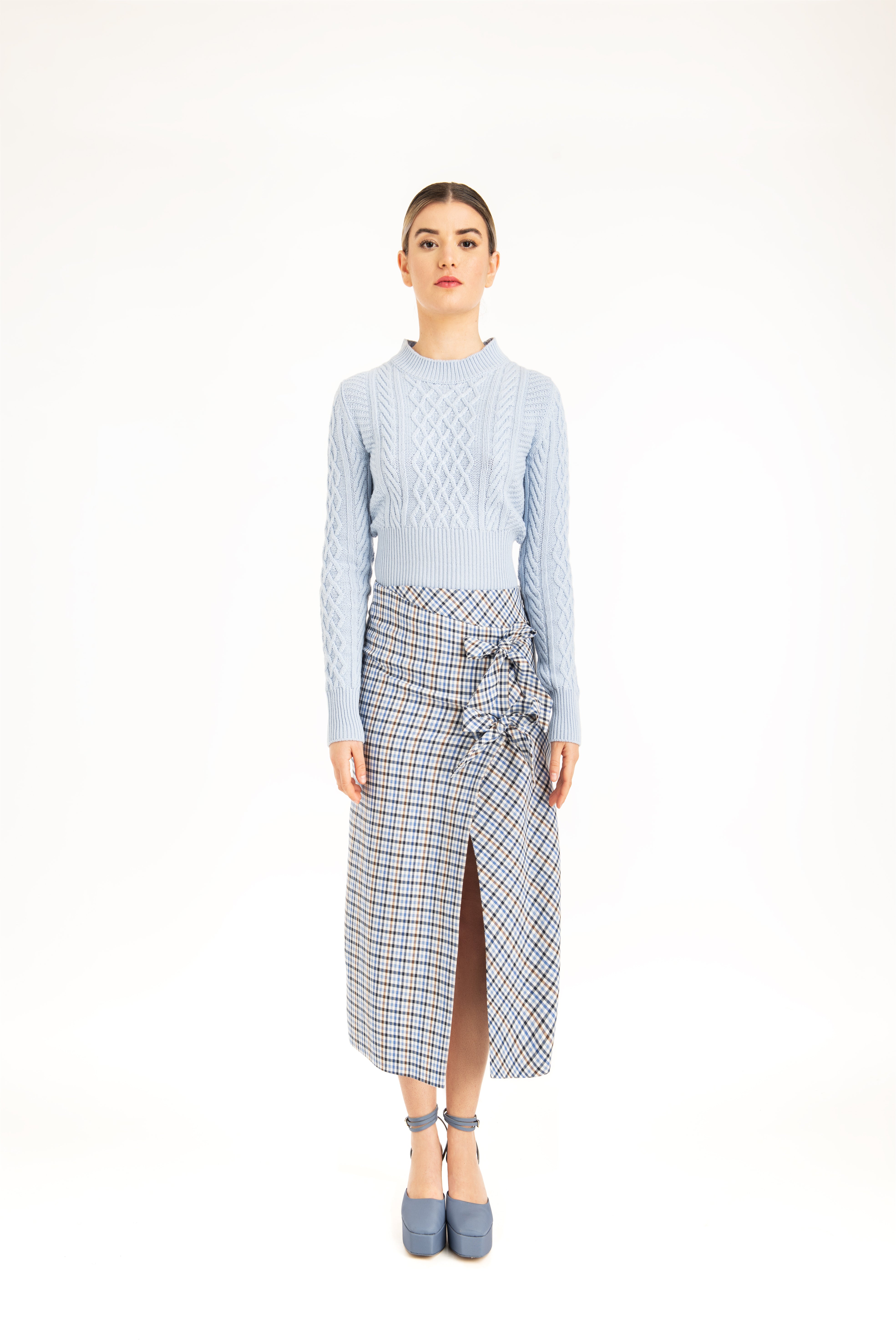 Maglia cropped lavorata